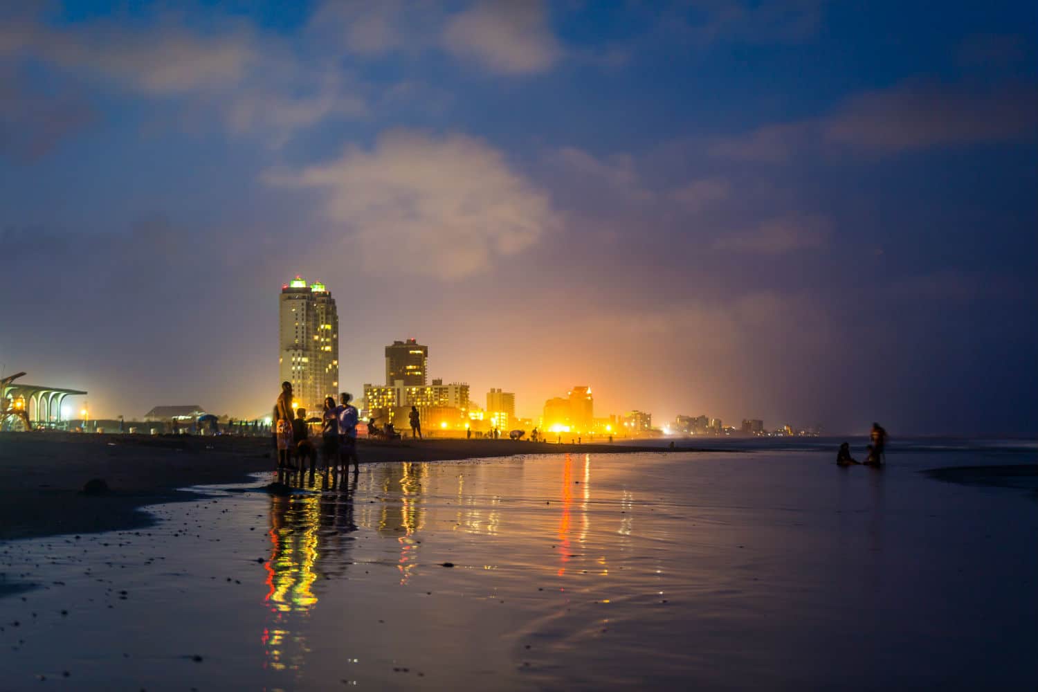 Sun setting over South Padre Island beach